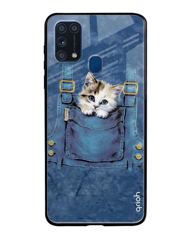 Shop Kitty In Pocket Printed Premium Glass Cover For Samsung Galaxy M31 Prime(Impact Resistant-Front