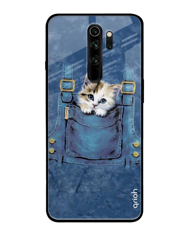 Shop Kitty In Pocket Printed Premium Glass Cover For Xiaomi Redmi Note 8 Pro (Matte Finish)-Front