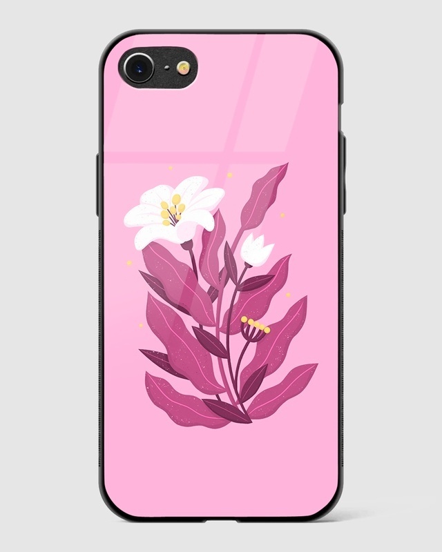 Shop Kobi Floral Premium Glass Case for Apple iPhone SE 2020-Front