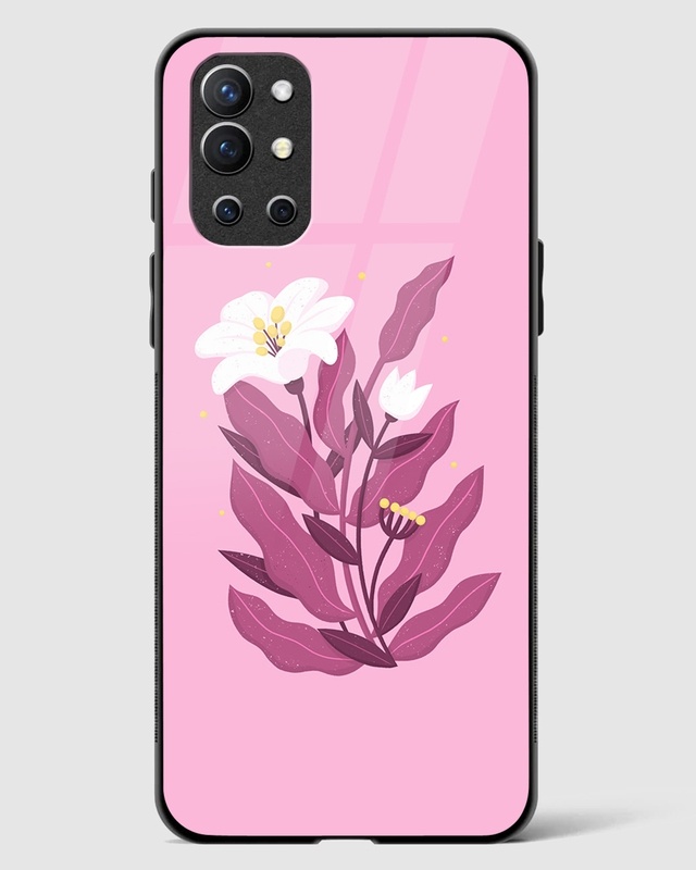 Shop Kobi Floral Premium Glass Case for OnePlus 9R-Front