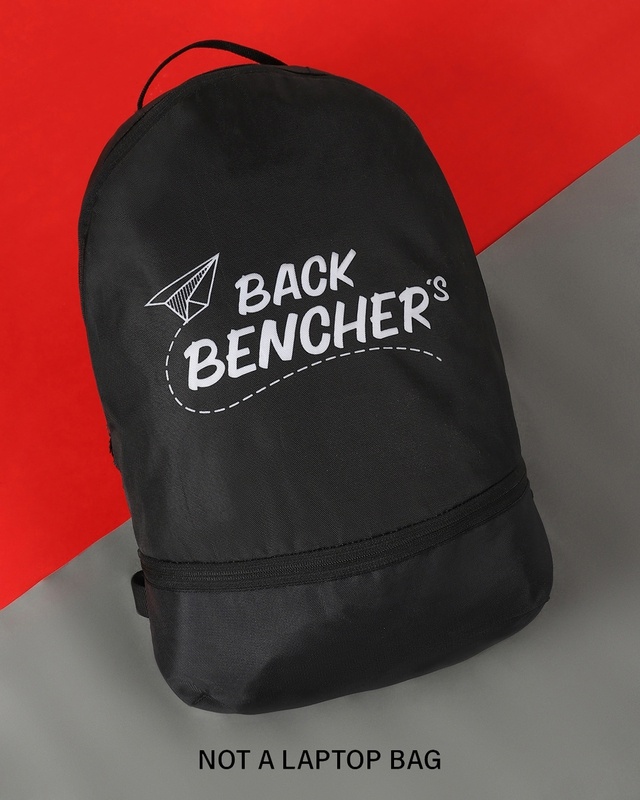 Shop Last Benchers Printed Small Backpack  Black-Front