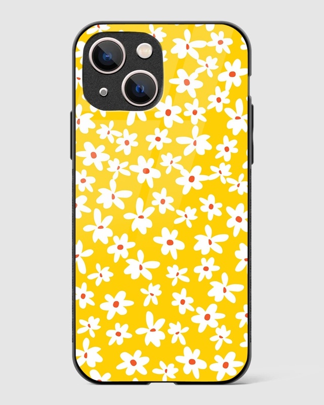 Shop Lazy Daisies Floral Premium Glass Case for Apple iPhone 13 Mini-Front