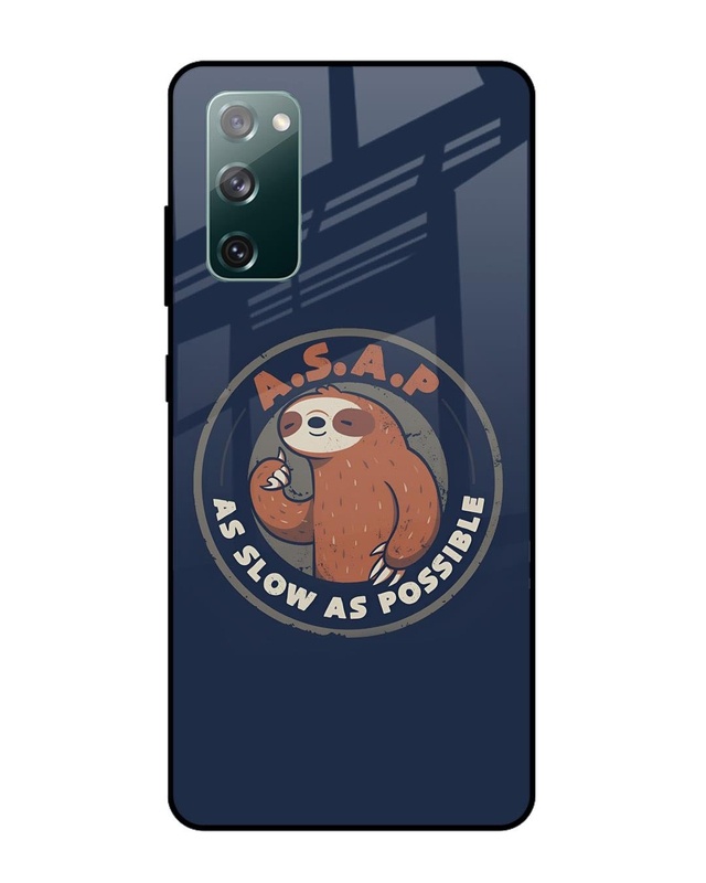 Shop Lazy Sloth Premium Glass Case for Samsung Galaxy S20 FE (Shock Proof, Scratch Resistant)-Front