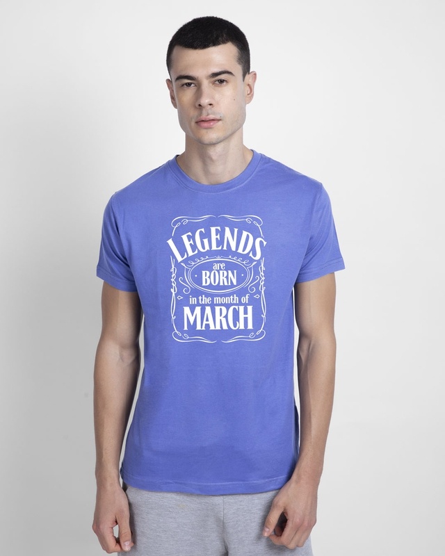 Shop Legend Daniels March Half Sleeve T-Shirt-Blue Haze-Front