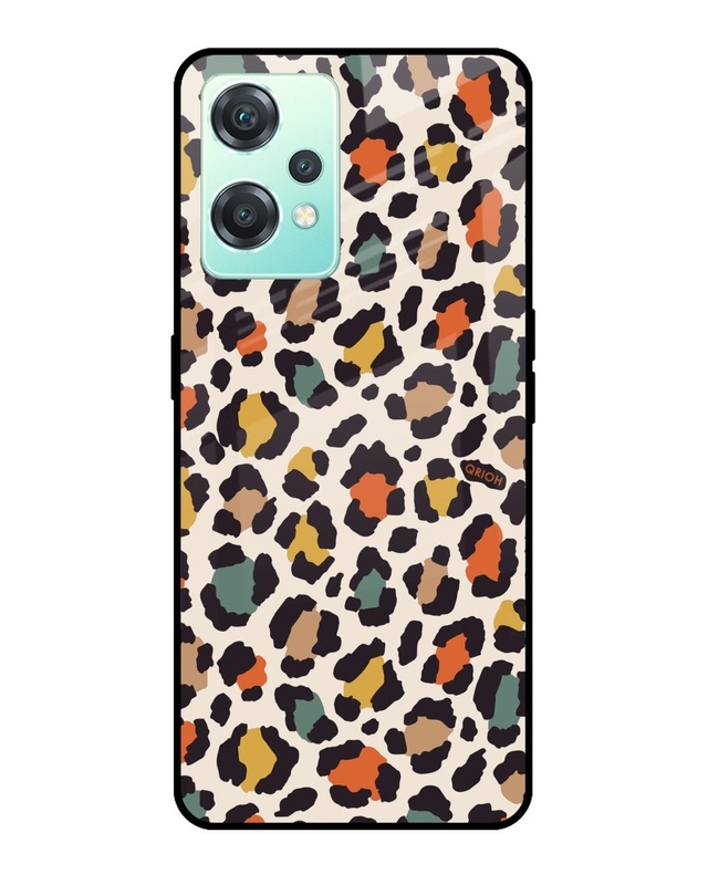 Shop Leopard Printed Premium Glass Cover For OnePlus Nord CE 2 Lite 5G (Impact Resistant, Matte Finish)-Front