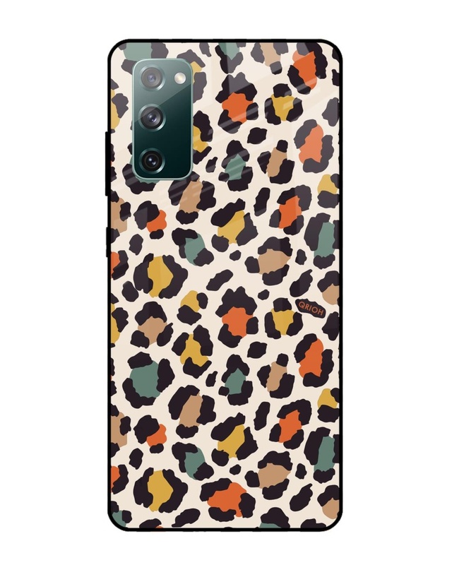 Shop Leopard Printed Premium Glass Cover For Samsung Galaxy S20 FE(Impact Resistant, Matte Finish)-Front