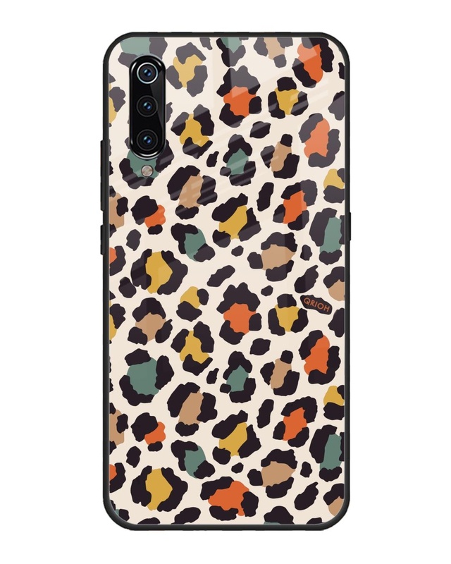 Shop Leopard Printed Premium Glass Cover For Xiaomi Mi A3 (Impact Resistant, Matte Finish)-Front