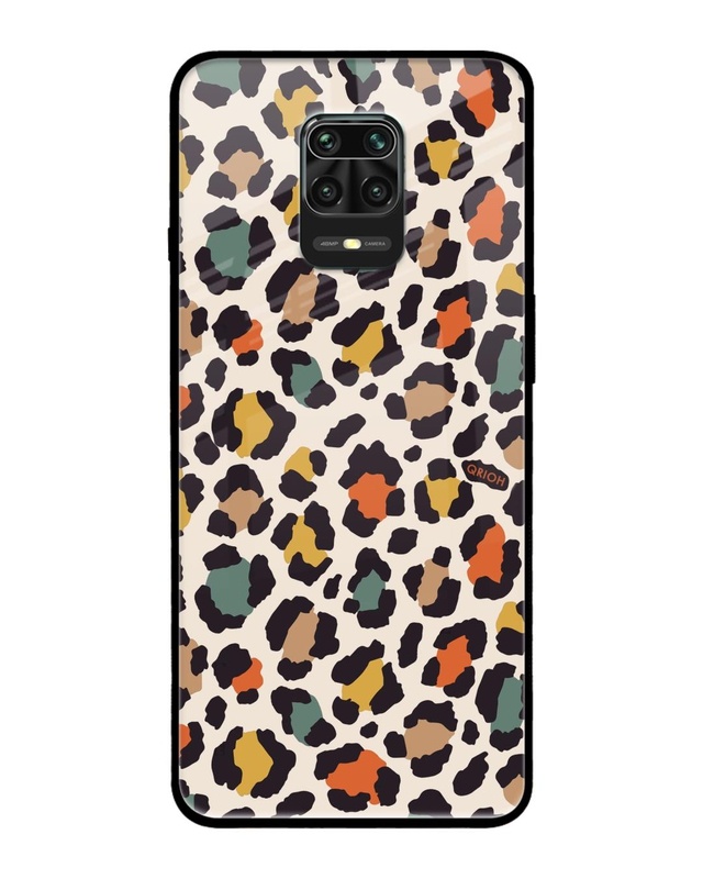 Shop Leopard Printed Premium Glass Cover For Xiaomi Redmi Note 9 Pro (Impact Resistant, Matte Finish)-Front
