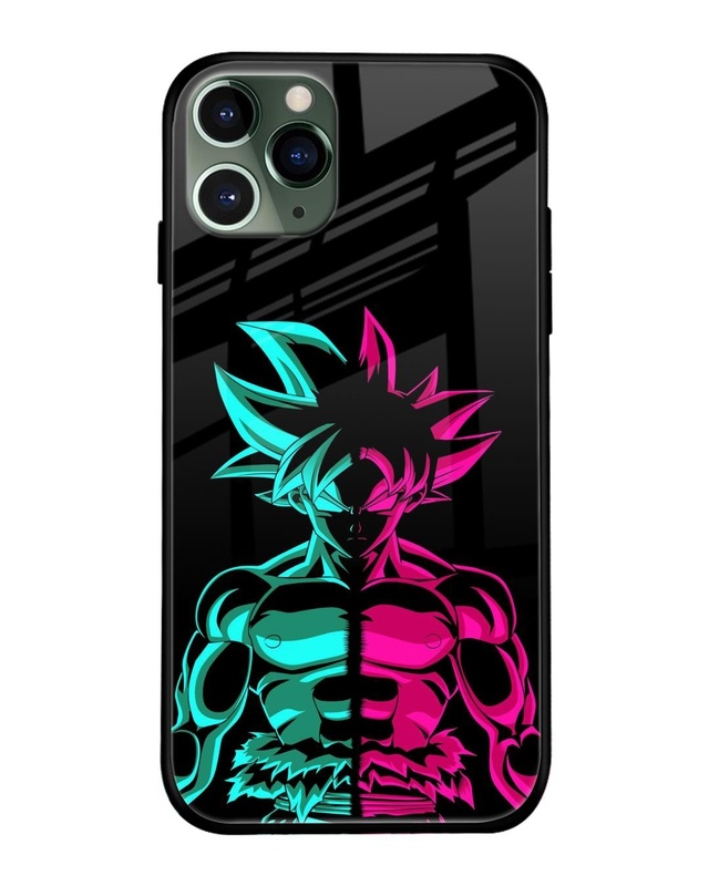 Shop Light On Goku  Premium Glass Case for iPhone 11 Pro Max (Shock Proof, Scratch Resistant)-Front