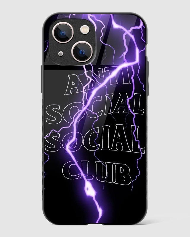 Shop Lightning Anti Social Premium Glass Case for Apple iPhone 13 Mini-Front
