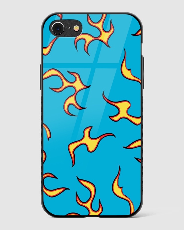 Shop Lil Blue Flame Y2K Premium Glass Case for Apple iPhone SE 2020-Front