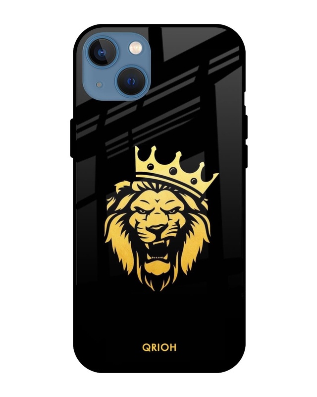 Shop Lion The King Printed Premium Glass Cover For iPhone 13 mini (Impact Resistant, Matte Finish)-Front