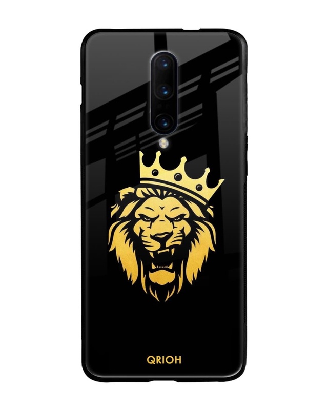 Shop Lion The King Printed Premium Glass Cover For OnePlus 7 Pro (Impact Resistant, Matte Finish)-Front