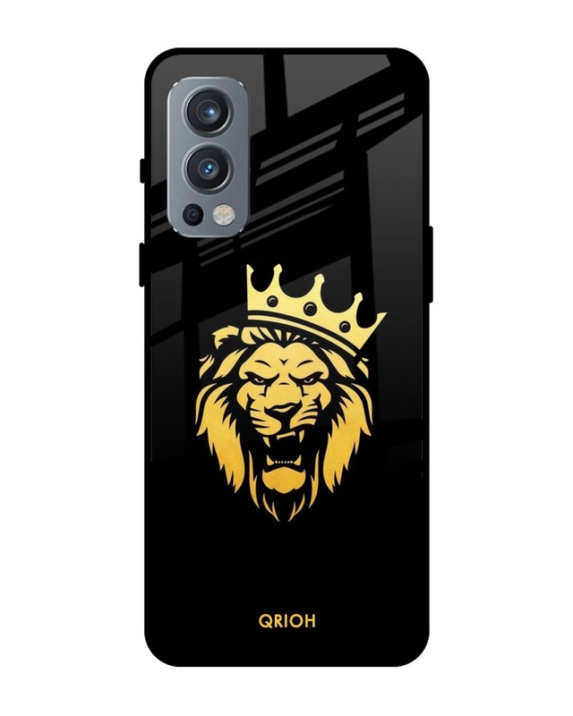 Shop Lion The King Printed Premium Glass Cover For OnePlus Nord 2 5G (Impact Resistant, Matte Finish)-Front