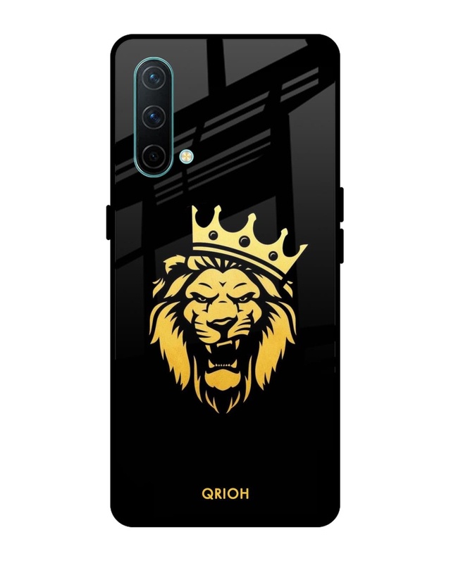 Shop Lion The King Printed Premium Glass Cover For OnePlus Nord CE (Impact Resistant, Matte Finish)-Front