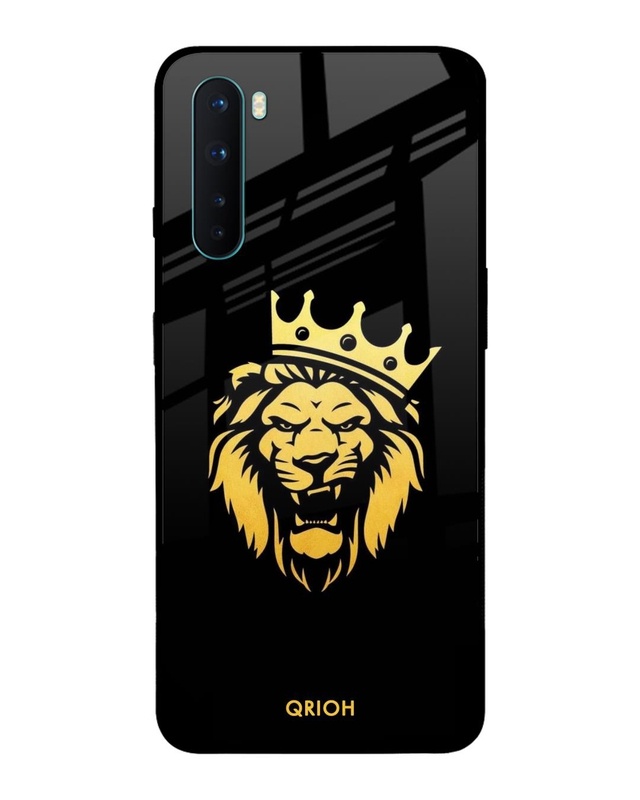 Shop Lion The King Printed Premium Glass Cover For OnePlus Nord (Impact Resistant, Matte Finish)-Front