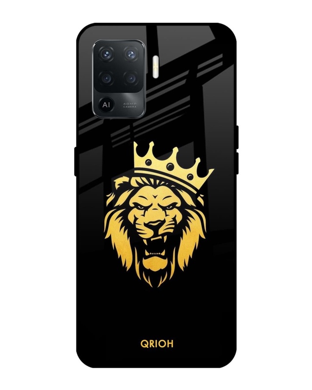 Shop Lion The King Printed Premium Glass Cover For Oppo F19 Pro (Impact Resistant, Matte Finish)-Front