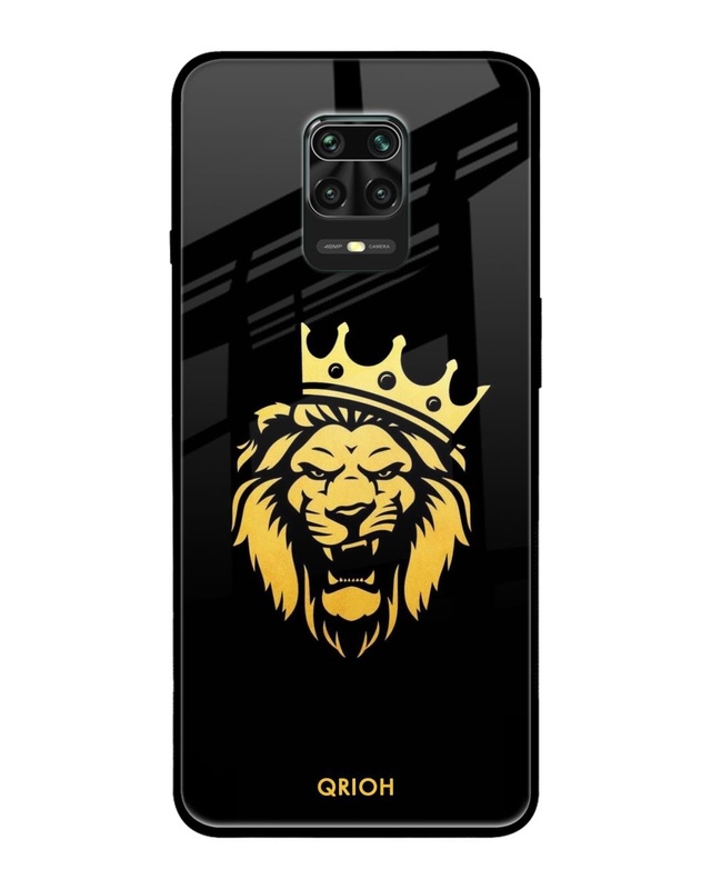Shop Lion The King Printed Premium Glass Cover For Xiaomi Redmi Note 9 Pro Max (Matte Finish)-Front
