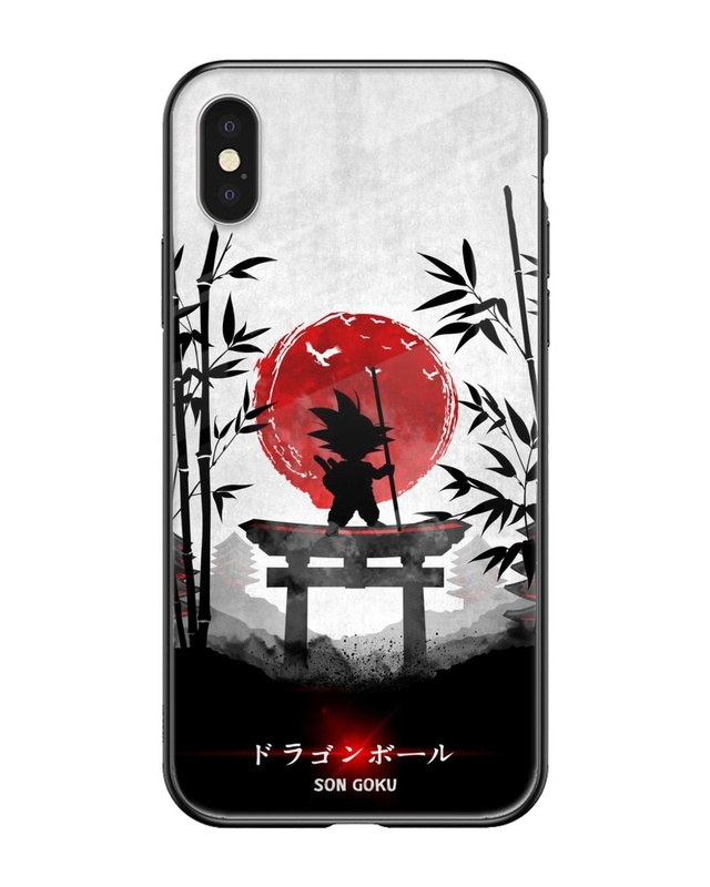 Shop Little Goku Japanese Premium Glass Case for Apple iPhone XS (Shock Proof,Scratch Resistant)-Front