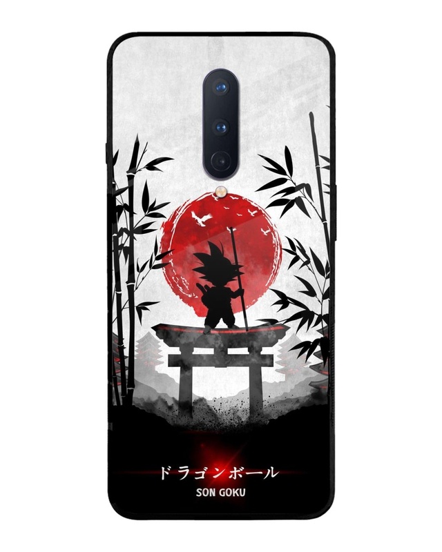 Shop Little Goku Japanese Premium Glass Case for OnePlus 8 (Shock Proof,Scratch Resistant)-Front