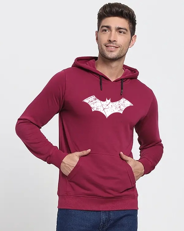 Shop Logo Batman Glow In Dark Full Sleeve Hoodie T-Shirt-Front