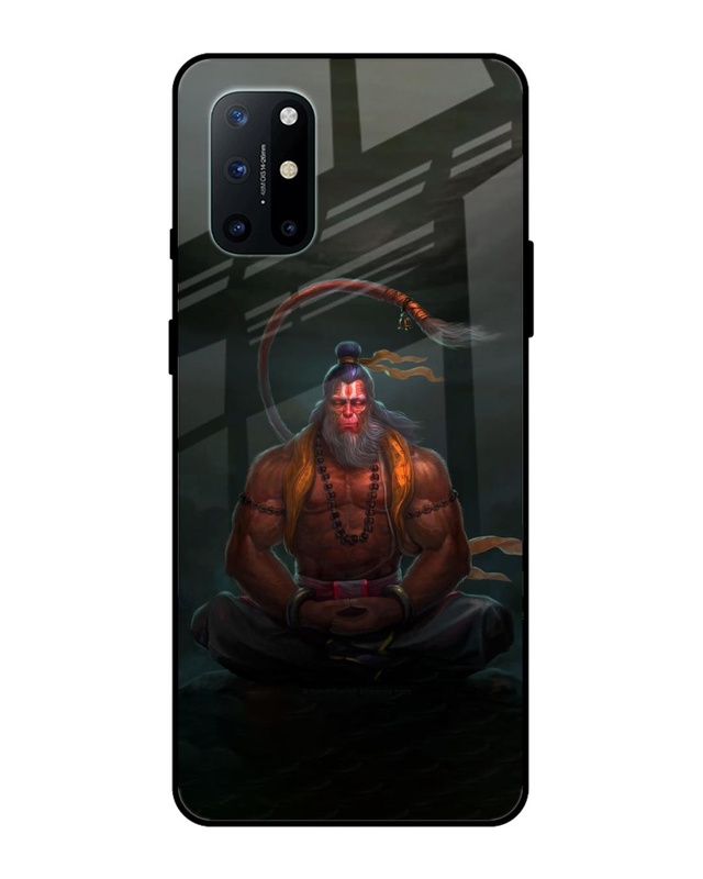 Shop Lord Hanuman Animated Premium Glass Case for OnePlus 8T (Shock Proof, Scratch Resistant)-Front