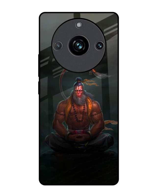 Shop Lord Hanuman Animated Premium Glass Case for Realme 11 Pro+ 5G (Shock Proof, Scratch Resistant)-Front