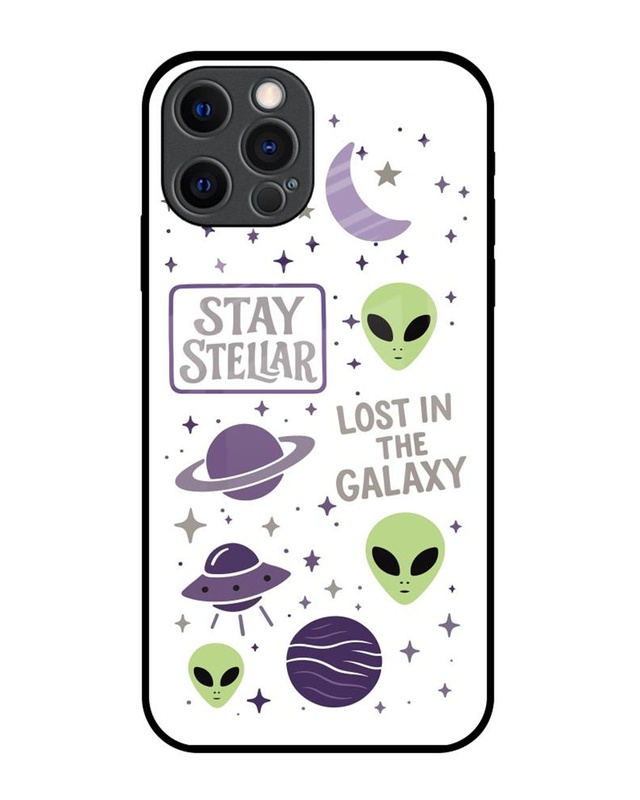 Shop Lost In The Galaxy Premium Glass Cover for Apple iPhone 12 Pro-Front