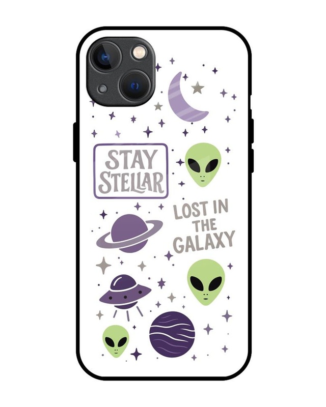 Shop Lost In The Galaxy Premium Glass Cover for Apple iPhone 13 mini-Front