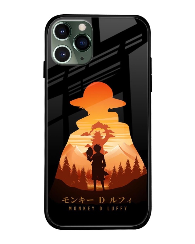 Shop Luffy One Piece  Premium Glass Case for iPhone 11 Pro Max (Shock Proof, Scratch Resistant)-Front