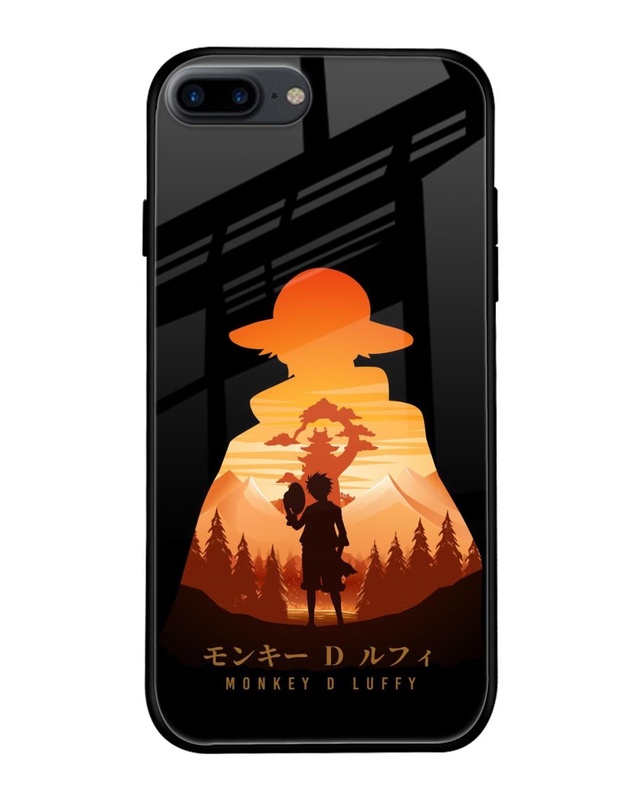 Shop Luffy One Piece Premium Glass Case for iPhone 8 Plus (Shock Proof, Scratch Resistant)-Front