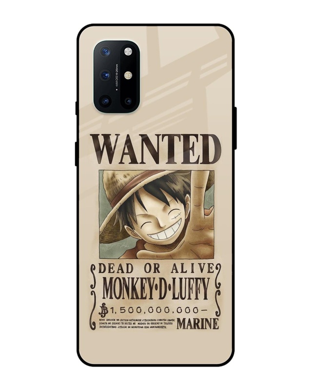 Shop Luffy Wanted Premium Glass Case for OnePlus 8T (Shock Proof,Scratch Resistant)-Front
