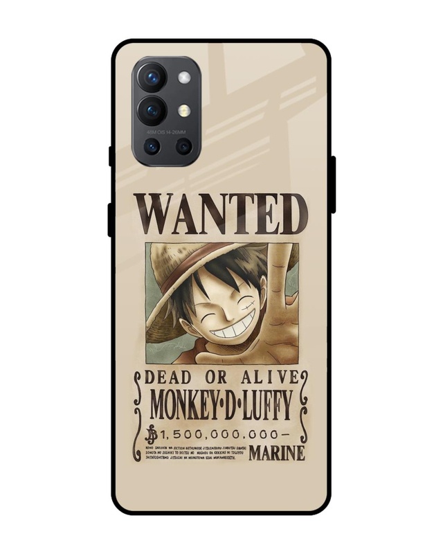 Shop Luffy Wanted Premium Glass Case for OnePlus 9R (Shock Proof,Scratch Resistant)-Front