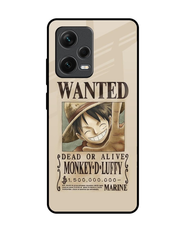 Shop Luffy Wanted Premium Glass Case for Redmi Note 12 Pro+ 5G (Shock Proof, Scratch Resistant)-Front