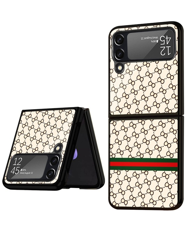 Shop Luxurious Pattern Premium Glass Case for Samsung Galaxy Z Flip4 5G (Shock Proof, Scratch Resistant)-Front