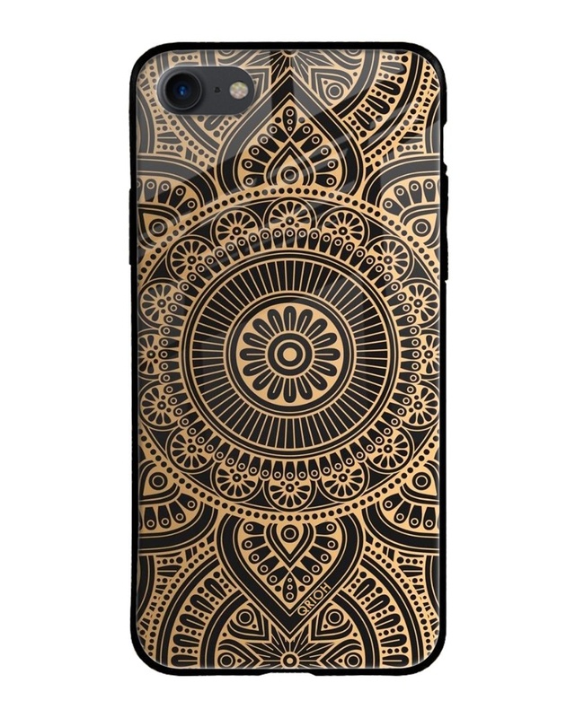 Shop Luxury Mandala Printed Premium Glass Cover For iPhone 8 (Impact Resistant, Matte Finish)-Front