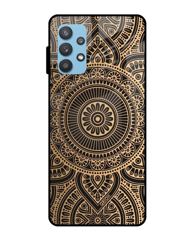 Luxury Mandala Printed Premium Glass Cover For A32(Impact Resistant, Matte Finish)