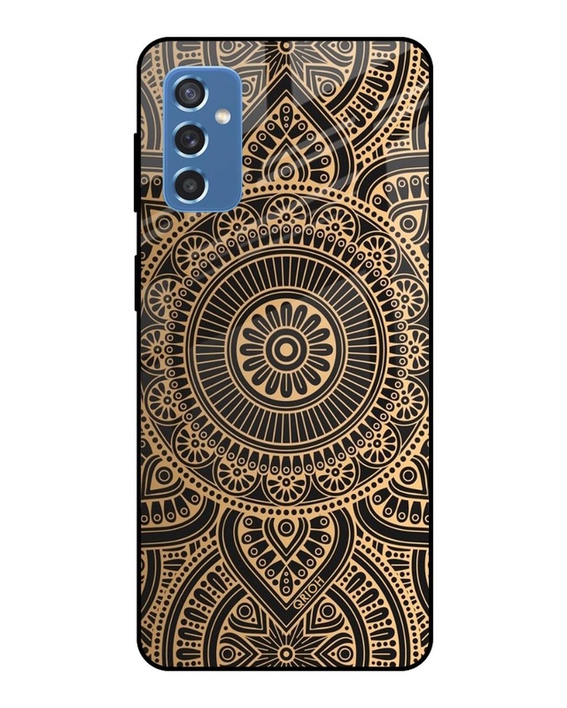 Shop Luxury Mandala Printed Premium Glass Cover For  M52 5G(Impact Resistant, Matte Finish)-Front