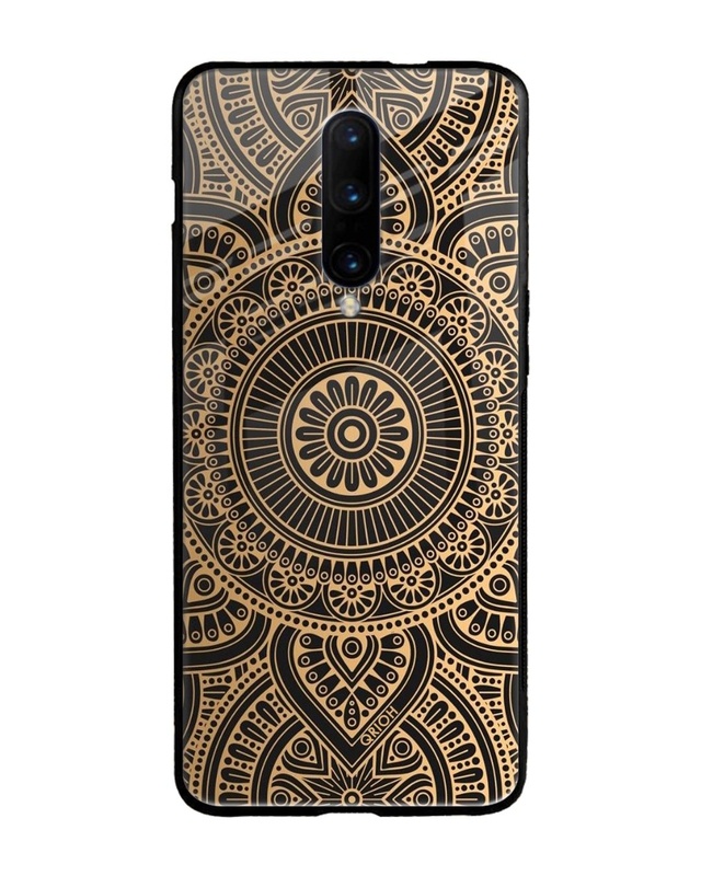 Shop Luxury Mandala Printed Premium Glass Cover For OnePlus 7 Pro (Impact Resistant, Matte Finish)-Front