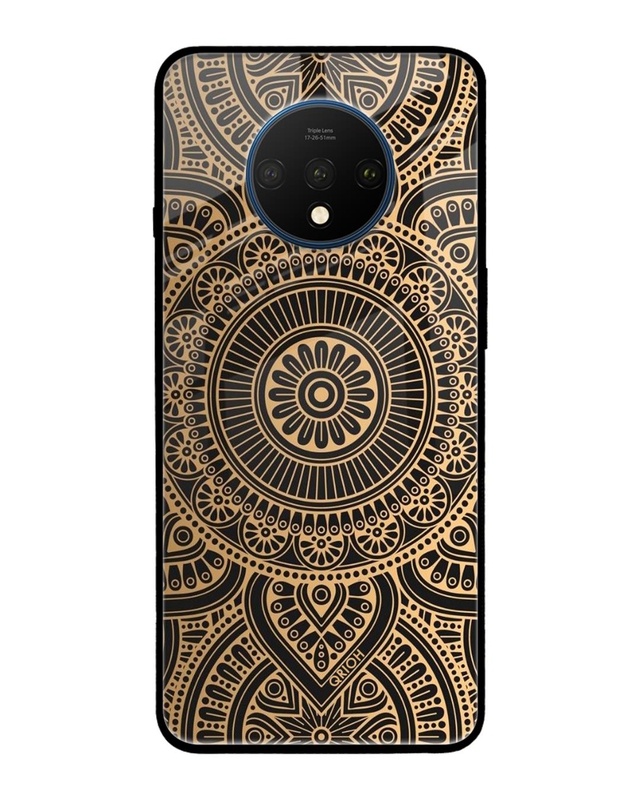 Shop Luxury Mandala Printed Premium Glass Cover For OnePlus 7T (Impact Resistant, Matte Finish)-Front