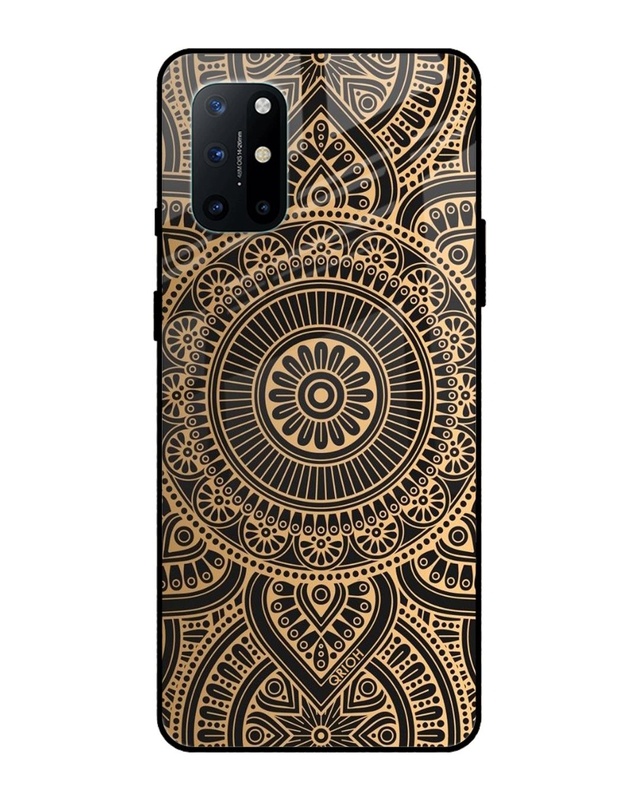 Shop Luxury Mandala Printed Premium Glass Cover For OnePlus 8T (Impact Resistant, Matte Finish)-Front
