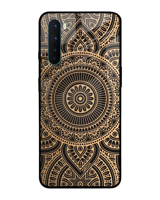 Shop Luxury Mandala Printed Premium Glass Cover For OnePlus Nord (Impact Resistant, Matte Finish)-Front