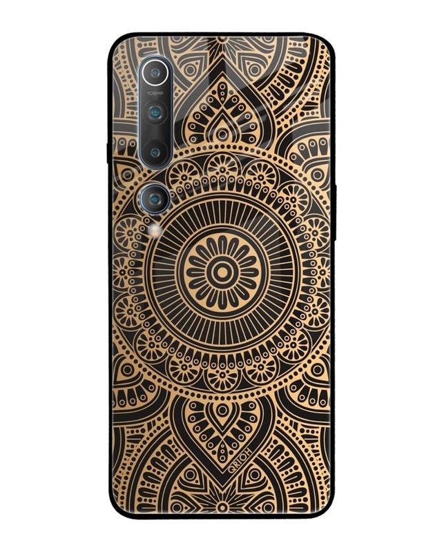 Shop Luxury Mandala Printed Premium Glass Cover For Xiaomi Redmi Mi 10 Pro (Matte Finish)-Front