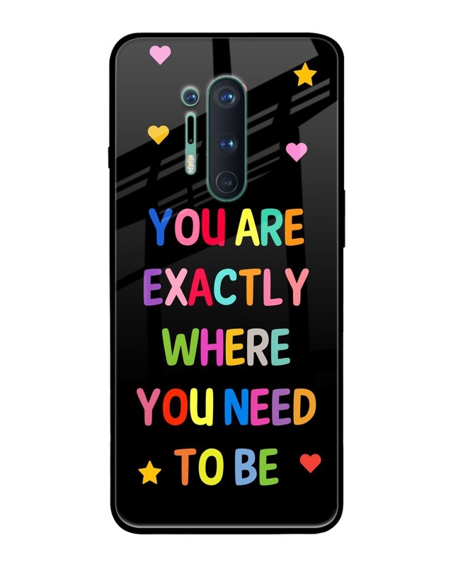Shop Magical Words Premium Glass Case for OnePlus 8 Pro (Shock Proof, Scratch Resistant)-Front