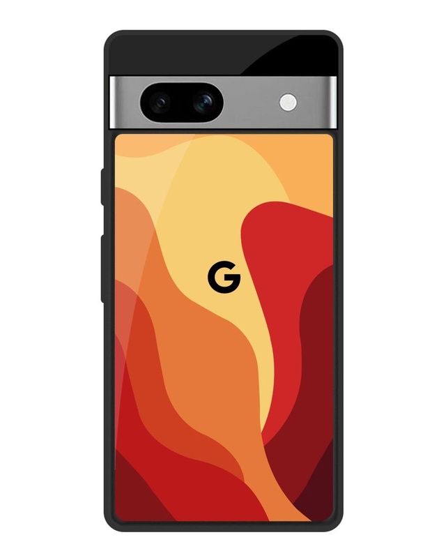 Shop Magma Color Pattern Premium Glass Case for Google Pixel 7A(Shock Proof, Scratch Resistant)-Front