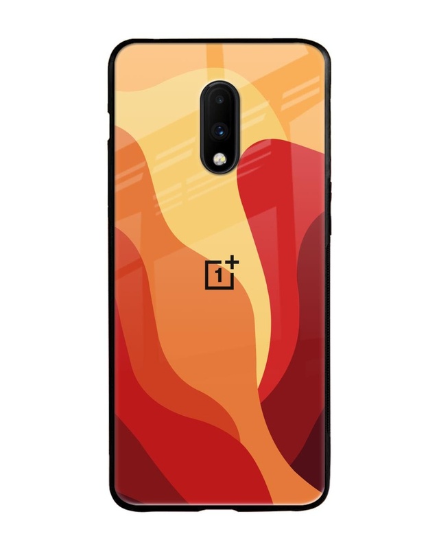 Shop Magma Color Pattern Premium Glass Case for OnePlus 7 (Shock Proof, Scratch Resistant)-Front
