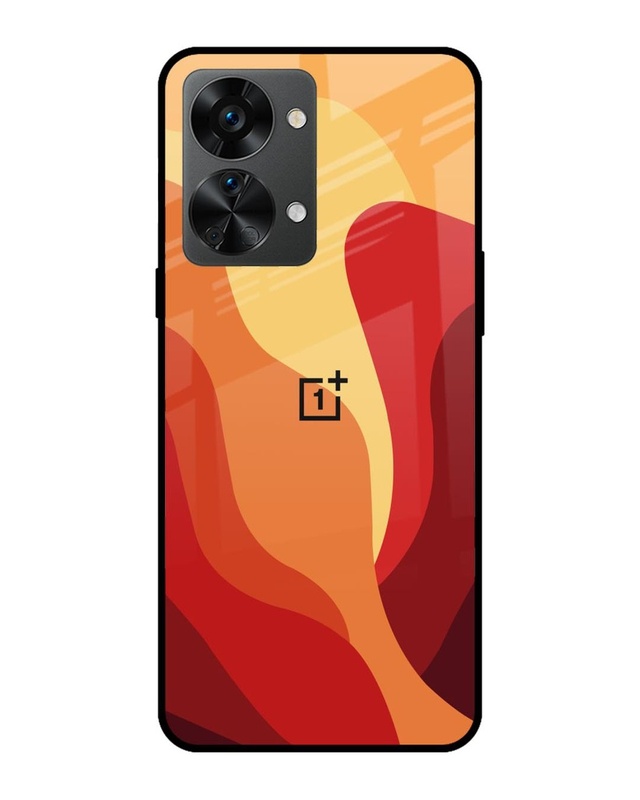 Shop Magma Color Pattern Premium Glass Case for OnePlus Nord 2T 5G (Shock Proof, Scratch Resistant)-Front