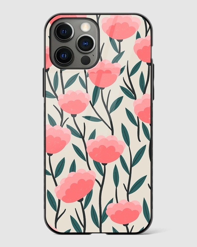 Shop Magnolia Floral Premium Glass Case for Apple iPhone 14 Pro-Front