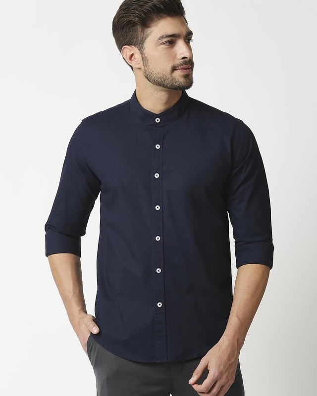 Shop Manaca Men's Blue Shirt-Front