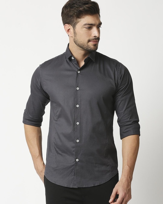 Shop Manaca Men's Grey Shirt-Front